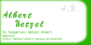 albert wetzel business card